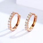 Ezüst karika-fülbevaló rózsaarany színben