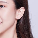 Ezüst karika-fülbevaló rózsaarany színben