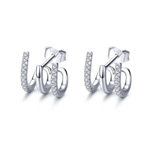 Ezüst fülbevaló, spirál