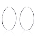 Ezüst karika-fülbevaló, nagyméretű