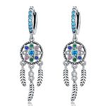 Ezüst fülbevaló, álomfogó