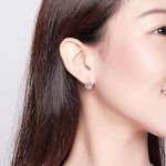 Ezüst fülbevaló, rózsa