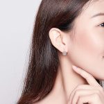 Ezüst fülbevaló, rózsa