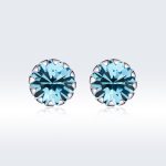 Ezüst fülbevaló, kék