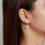 Ezüst fülbevaló fehér gyönggyel