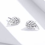 Ezüst fülbevaló, angyalszárny