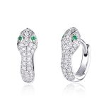 Ezüst fülbevaló, kígyó