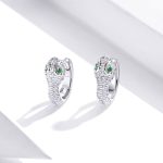 Ezüst fülbevaló, kígyó