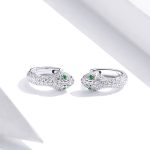 Ezüst fülbevaló, kígyó