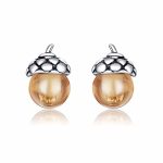 Ezüst fülbevaló, makk