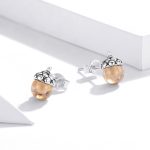 Ezüst fülbevaló, makk