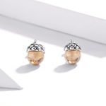 Ezüst fülbevaló, makk