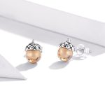 Ezüst fülbevaló, makk