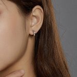 Ezüst fülbevaló rózsával