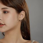 Ezüst fülbevaló, hullámos