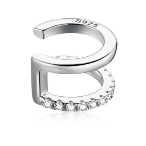 Ezüst fülklipsz ezüstszínben