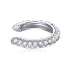 Ezüst fülklipsz kristályokkal ezüstszínben