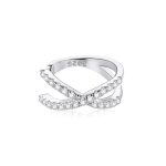 Ezüst fülklipsz, keresztezett, ezüstszínű