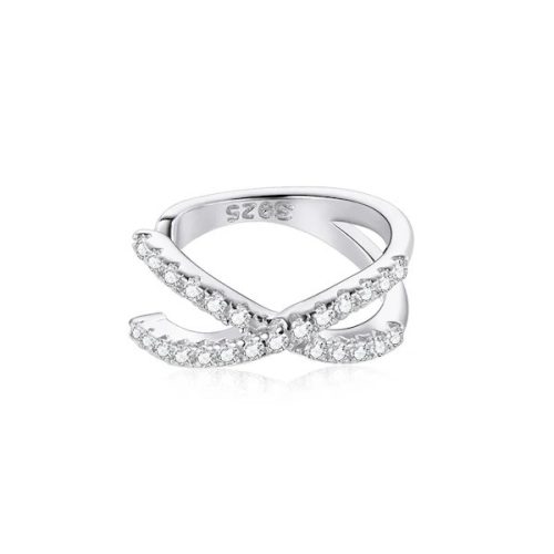 Ezüst fülklipsz, keresztezett, ezüstszínű