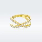 Ezüst fülklipsz, keresztezett, aranyszínű