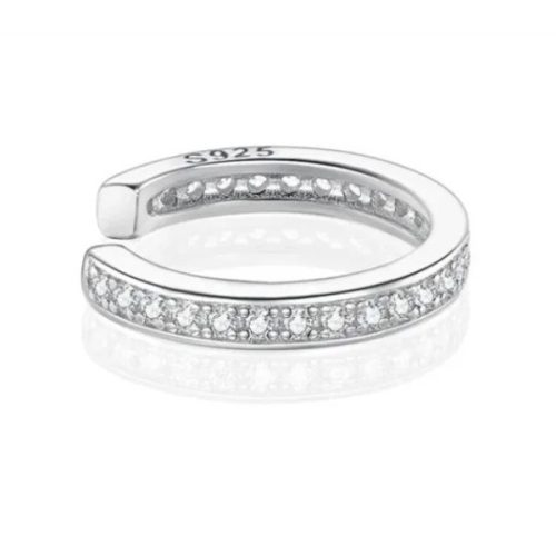 Ezüst fülklipsz kristályokkal, ezüstszínű