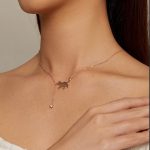 Ezüst nyaklánc macskamedállal rózsaarany színben