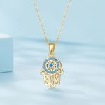 Ezüst női nyaklánc hamszamedállal