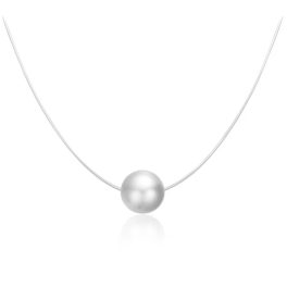 Damilos nyaklánc ezüst kapoccsal, gyönggyel