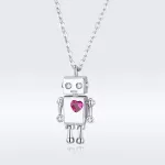 Ezüst nyaklánc robotmedállal