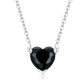 Ezüst női nyaklánc fekete szívvel