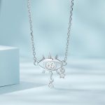 Ezüst női nyakánc vigyázó szem medállal