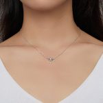 Ezüst női nyakánc vigyázó szem medállal