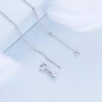 Ezüst női nyaklánc, macska csillaggal és holddal