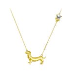 Ezüst nyaklánc tacskómedállal, aranyozott