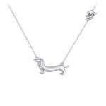 Ezüst női nyaklánc tacskómedállal