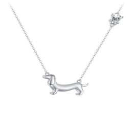 Ezüst női nyaklánc tacskómedállal
