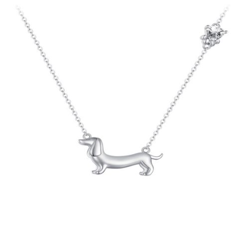 Ezüst női nyaklánc tacskómedállal