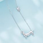 Ezüst női nyaklánc tacskómedállal