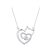 Ezüst női nyaklánc, macska szívvel