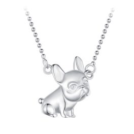 Ezüst női nyaklánc, bulldog