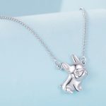 Ezüst női nyaklánc, bulldog