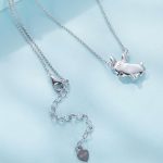 Ezüst női nyaklánc, bulldog