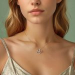 Ezüst női nyaklánc falevéllel