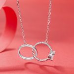 Ezüst női nyaklánc dupla karikával