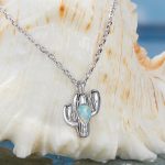 Ezüst női nyaklánc kaktuszmedállal