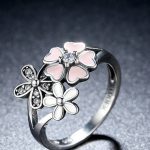 Strieborný kvetinový prsteň veľkosť 7
