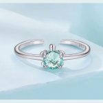 Ezüstgyűrű áttetsző üveggel