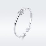 Ezüstgyűrű szívvel, nyitott