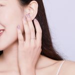 Ezüstgyűrű négyszögekkel, 8-as méret