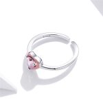 Ezüstgyűrű rózsaszín szívvel